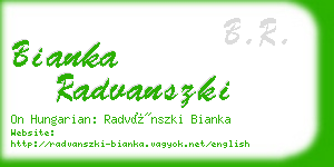 bianka radvanszki business card